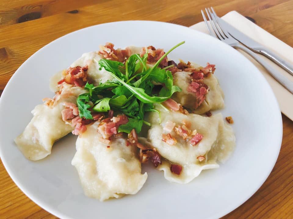 Duck pierogi